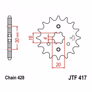 Зірка передня ведуча JT JTF417 Kawasaki Motorcycle