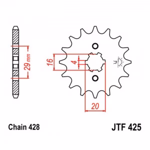 Зірка передня ведуча JT JTF425 Suzuki GP RV RG TS TSR Motorcycle