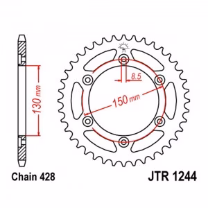 Зірка задня ведена JT JTR1244 Honda CBR250RR VT250 FL Spada  Fireblade Super Blackbird Motorcycle