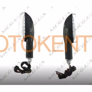Поворот світлодіодний, кристал (13 LED, чорний, біле скло) ST