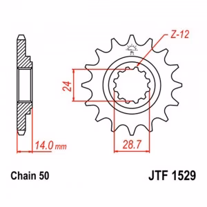 Звезда передняя ведущая JT JTF1529 Kawasaki GPZ1100 ZR1100 ZRX1100 Zephyr Motorcycle