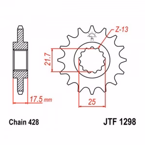 Зірка передня ведуча JT JTF1298 Honda CBR250 VN250 VTR250 Fireblade Super Blackbird Motorcycle