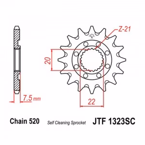 Зірка передня ведуча JT JTF1323SC Honda CRF250 CR125 Motorcycle