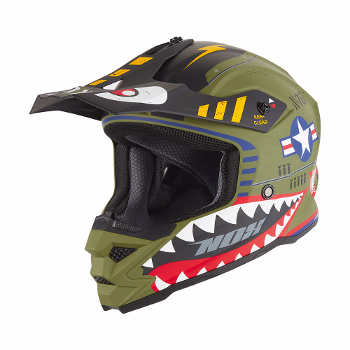 Шолом кросовий дитячий NOX MX N761 KID Matt Fly Fighter Khaki