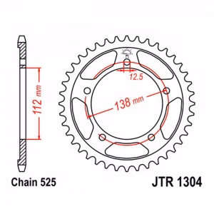 Зірка задня ведена JT JTR1304 Honda VT750 Shadow CBF500 CBR600F CB600F Hornet Motorcycle