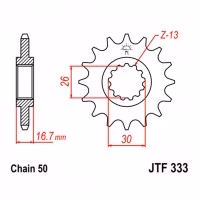 Зірка передня ведуча JT JTF333 Honda Hornet Fireblade Magna CB CBF CBR VF VTR Motorcycle