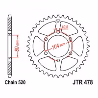 Зірка задня ведена JT JTR478 Kawasaki ZX-6R Ninja Z750 ZXR400 Z800 Er-6f EN650 Vulcan KLE650 Versys Motorcycle