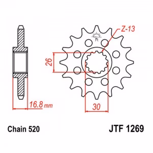 Зірка передня ведуча JT JTF1269 Honda CBR600 CBR900 Fireblade CBR1000 VTR1000 XL1000 Varadero Motorcycle