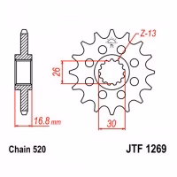 Зірка передня ведуча JT JTF1269 Honda CBR600 CBR900 Fireblade CBR1000 VTR1000 XL1000 Varadero Motorcycle