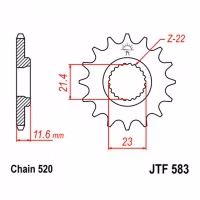 Зірка передня ведуча JT JTF583 Yamaha TT-R250 TT250 R  Motorcycle