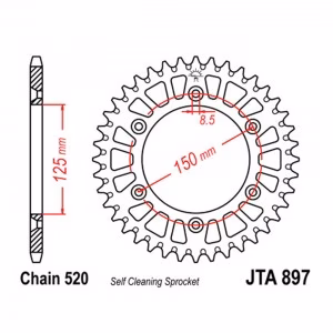Зірка задня ведена JT JTA897 Husaberg FS570 FS650 Husqvarna 125TC 250TE KTM 125EXC 200EXC Motorcycle