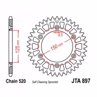 Зірка задня ведена JT JTA897 Husaberg FS570 FS650 Husqvarna 125TC 250TE KTM 125EXC 200EXC Motorcycle