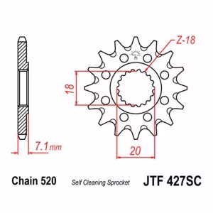 Зірка передня ведуча JT JTF427SC Suzuki RM RS PE Motorcycle