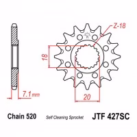 Зірка передня ведуча JT JTF427SC Suzuki RM RS PE Motorcycle