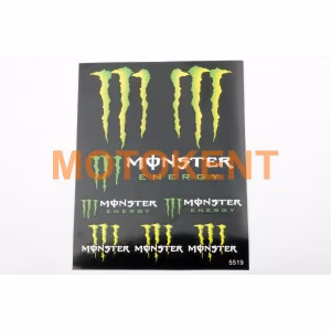 Наклейки (набір) спонсор MONSTER ENERGY (25х21см) (# 5519)