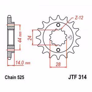 Зірка передня ведуча JT JTF314 Honda Motorcycle