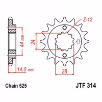 Зірка передня ведуча JT JTF314 Honda Motorcycle