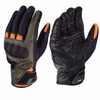 Моторукавички шкіряні LS2 Air Raptor Man Gloves Green Blue Hi-Vis Orange