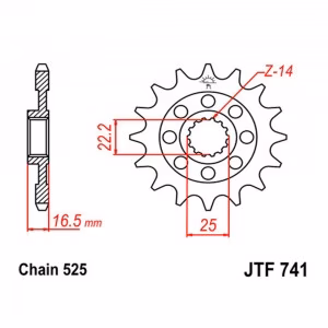 Зірка передня ведуча JT JTF741 Ducati Hypermotard Hyperstrada Evo Sport Touring Monster Multistrada Motorcycle