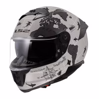Шолом інтеграл LS2 FF808 Stream 2 Worldmap Matt Cool Grey 3C Grey