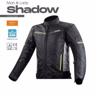 Текстильна мотокуртка LS2 SHADOW MAN JACKET BLACK TITANIUM H-V YELLOW