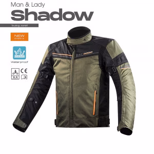 Текстильна мотокуртка LS2 SHADOW MAN JACKET KHAKI BLACK H-V ORANGE