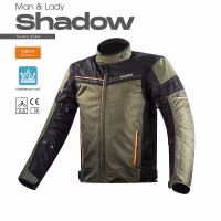 Текстильна мотокуртка LS2 SHADOW MAN JACKET KHAKI BLACK H-V ORANGE