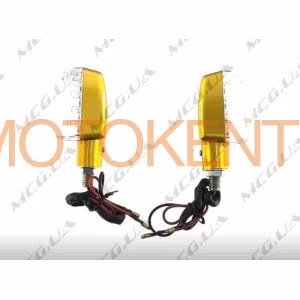 Поворот світлодіодний, труна (15 LED, золота, прозоре скло) JS
