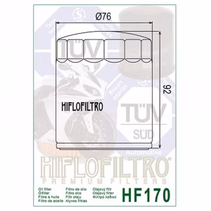 Фільтр масла HIFLO HF170Black  Harley Davidson Motorcycle