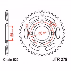Зірка задня ведена JT JTR279 Honda CMX250 NS125 CB250 CB200 MBX125 MTX125 VT125 Motorcycle