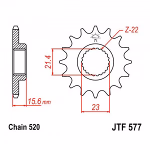 Зірка передня ведуча JT JTF577 Yamaha XT SRX TT SZR XTZ Motorcycle
