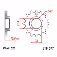 Зірка передня ведуча JT JTF577 Yamaha XT SRX TT SZR XTZ Motorcycle