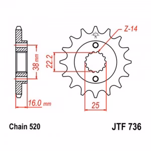Зірка передня ведуча JT JTF736 Ducati Monster Superbike Supersport Multistrada Motorcycle