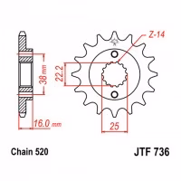 Зірка передня ведуча JT JTF736 Ducati Monster Superbike Supersport Multistrada Motorcycle