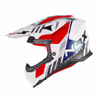 Шолом кросовий NOX N634 Storm Gloss White Red Blue