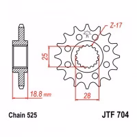 Зірка передня ведуча JT JTF704 Aprilia BMW Husqvarna Motorcycle