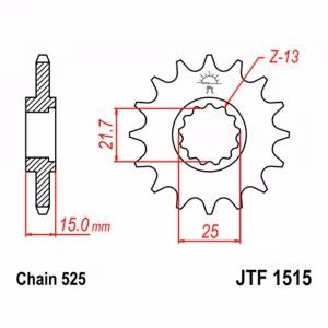 Зірка передня ведуча JT JTF1515 Kawasaki EX ZX Ninja ZX-6R Motorcycle
