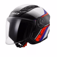 Шолом напівлицевик LS2 OF616 Airflow 2 Rush White Blue Red