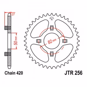 Зірка задня ведена JT JTR256 Honda CB50J SS50 Z CY80 Z Motorcycle